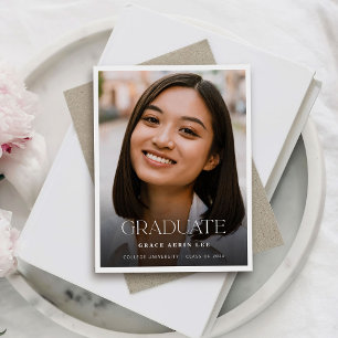 Minimalist Stylish Photo Graduation Party Invitation Postcard