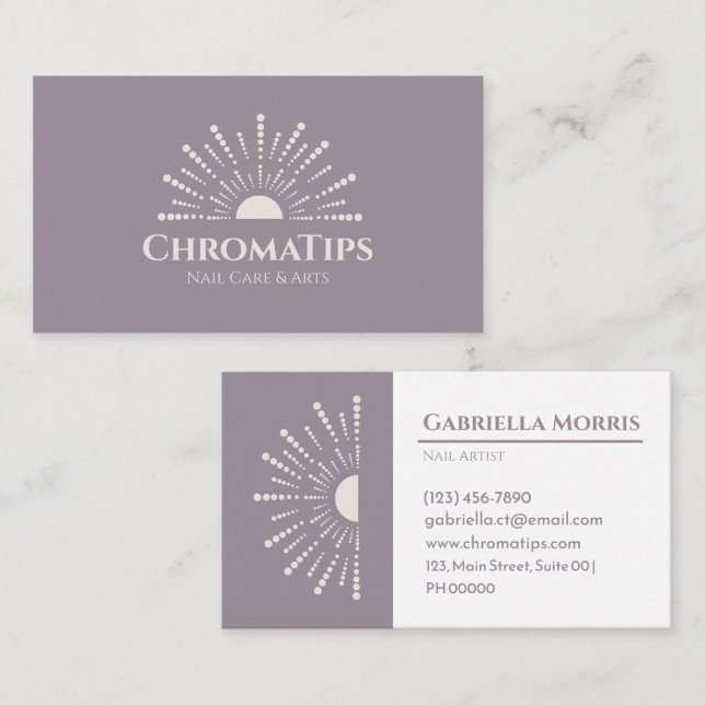 Minimalist Stylish Radiant Soft Mauve White Clean Business Card (Front/Back)