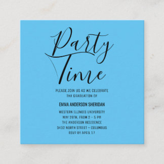 Minimalist Stylish Script Black & White Grad Party Enclosure Card