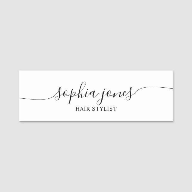 Minimalist Stylish Script Name Tag (Front)