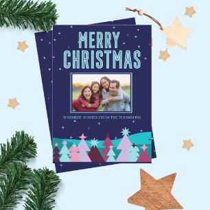 Minimalist Stylish Winter Pine Tree Christmas Holiday Card