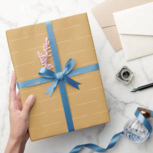 Minimalist Subtle Lines on Butterscotch Wrapping Paper