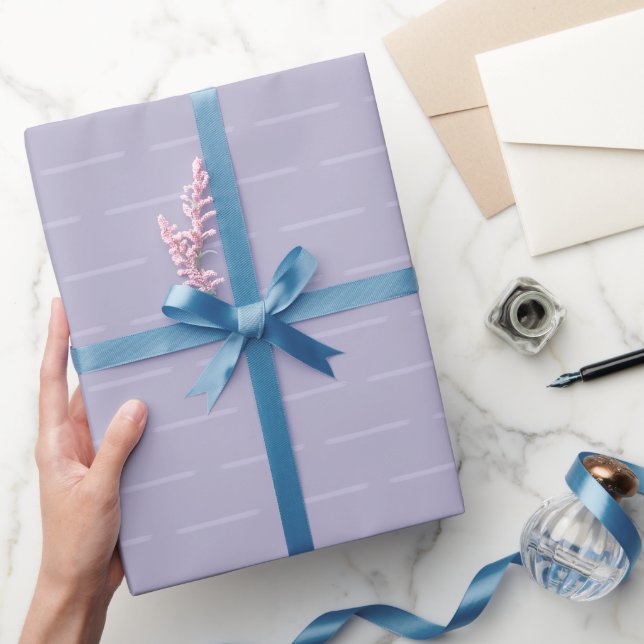 Minimalist Subtle Lines on Pastel Purple Wrapping Paper (Gifting)