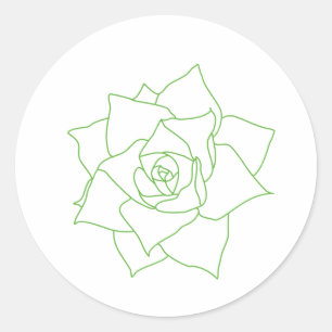 Minimalist Succulent Green Botanical Classic Round Sticker