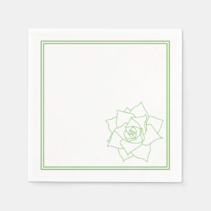 Minimalist Succulent Green Botanical Napkin