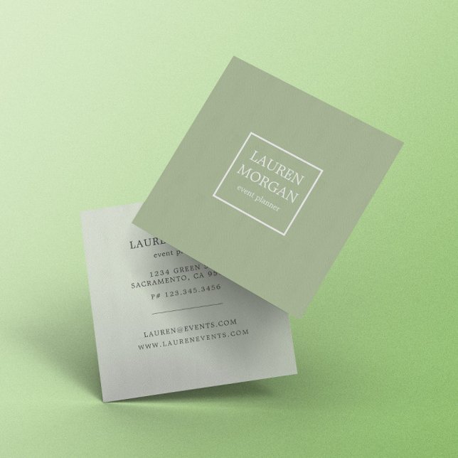Minimalist Succulent Green Business Card (Creator Uploaded)