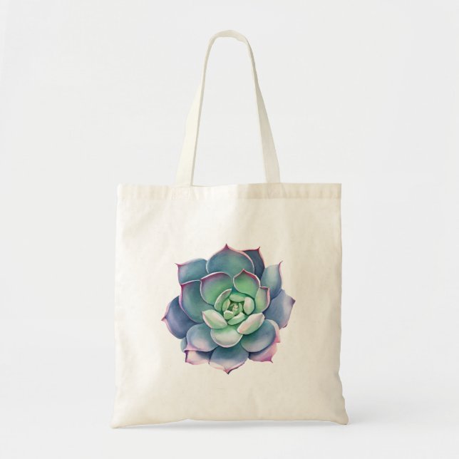 Minimalist Succulent Tote Bag (Front)