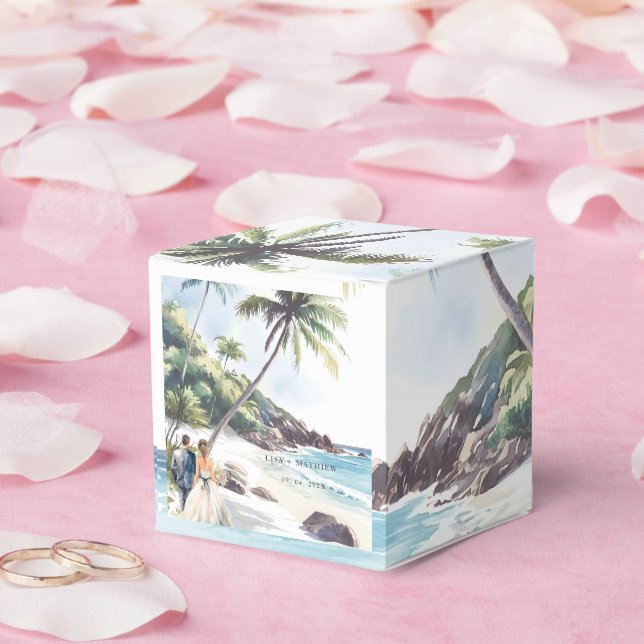 Minimalist Summer Beach Destination Wedding Favour Box (Wedding)