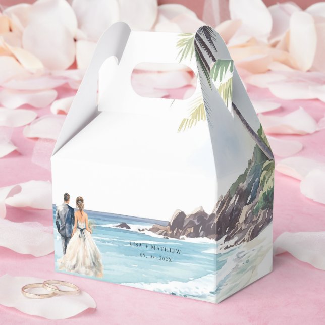 Minimalist Summer Beach Destination Wedding Favour Box (Wedding)