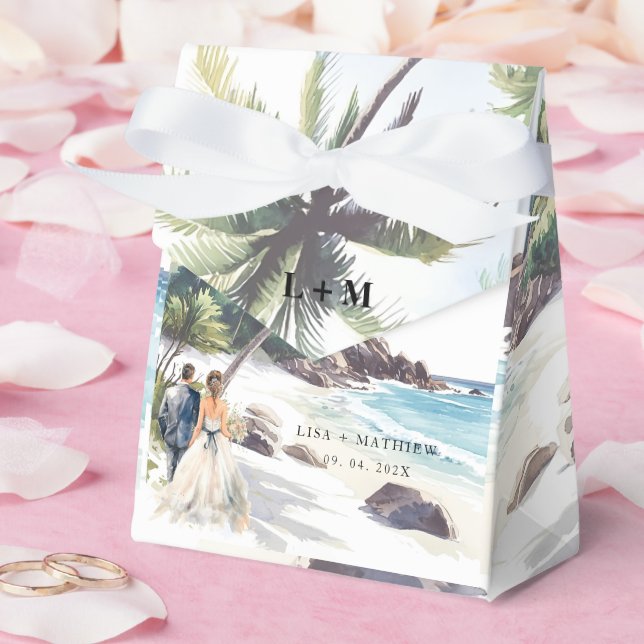 Minimalist Summer Beach Destination Wedding Favour Box (Wedding)