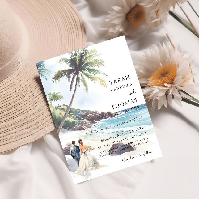 Minimalist Summer Beach  Destination Wedding Invitation (Creator Uploaded)