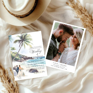 Minimalist Summer Beach Destination Wedding Invitation