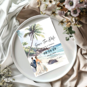 Minimalist Summer Beach Destination Wedding Save The Date