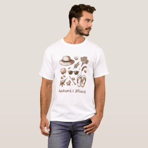 Minimalist Summer Icons Line Art Shirt