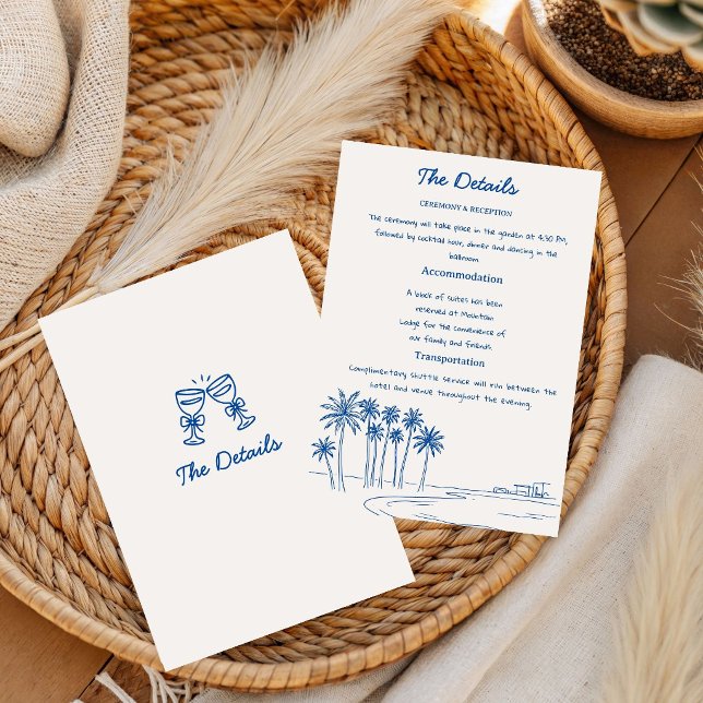 Minimalist Summer Romantic Palm Whimsical Wedding Invitation (Creator Uploaded)