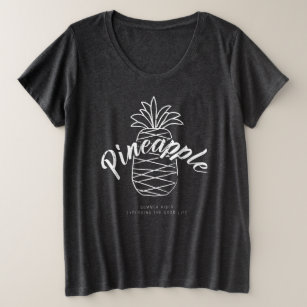 Minimalist Summer Tropical Fruit Pineapple Plus Size T-Shirt