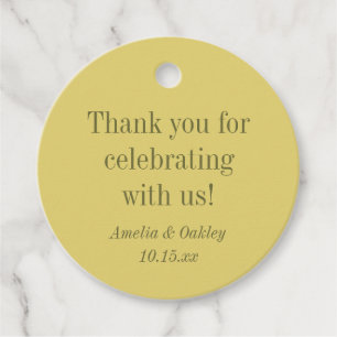 Minimalist Summer Yellow Elegant Wedding Thank You Favour Tags