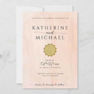 Minimalist sun aesthetic   Wedding Invitation