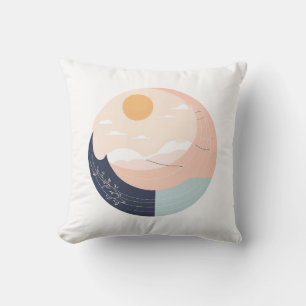 Minimalist Sun and Moon Boho Mug – Celestial Line  Cushion