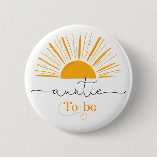Minimalist sun Auntie to bee button