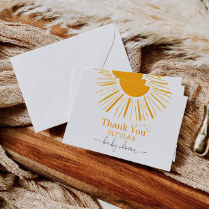 Minimalist sun baby shower thank you card