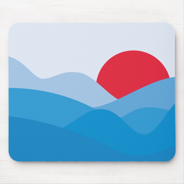 Minimalist Sun Blue Mouse Pad (Front)