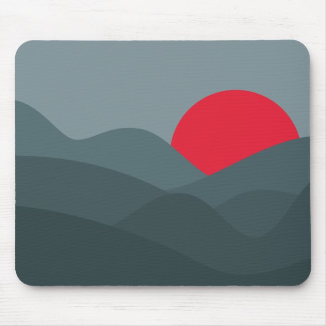 Minimalist Sun Dark Theme Mouse Pad (Front)