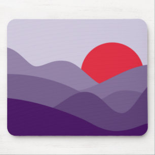 Minimalist Sun Mauve Purple Mouse Pad