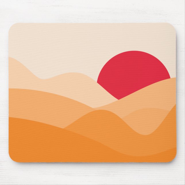 Minimalist Sun Orange Mouse Pad (Front)