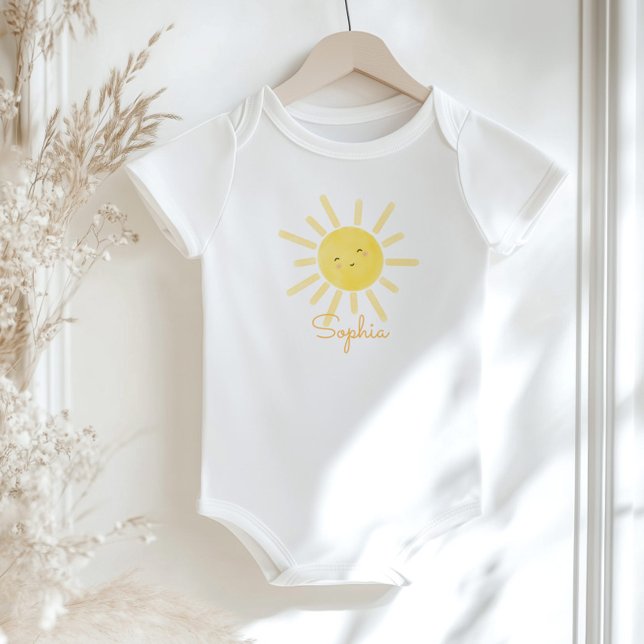 Minimalist sunflower baby shower baby bodysuit (Creator Uploaded)