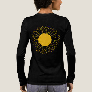 Minimalist Sunflower Botanical Art Tri-Blend Shirt