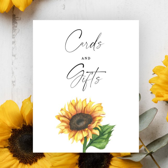 Minimalist sunflower Bridal shower Cards and Gifts Poster (Creator Uploaded)