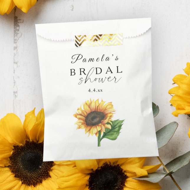 Minimalist sunflower Bridal Shower  Favour Bags (Creator Uploaded)