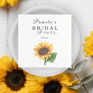Minimalist sunflower Bridal Shower  Napkin