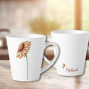 Minimalist Sunflower Latte Mug