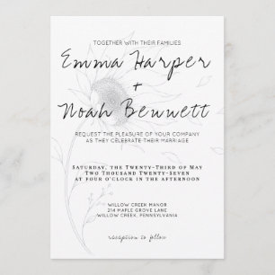 Minimalist Sunflower Wedding Invitation Template