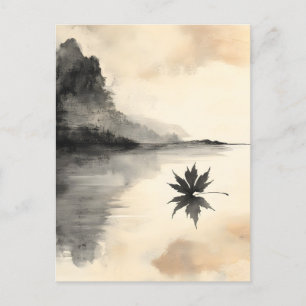 Minimalist Sunset Autumn Quiet Fall Holiday Postcard