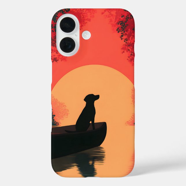 Minimalist Sunset Black Labrador Dog Case-Mate iPhone Case (Back)