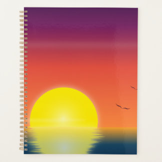 Minimalist Sunset Ocean Notebook | Golden Hour Sea Planner