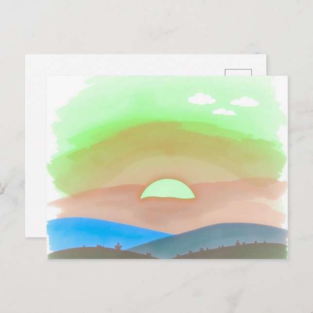 Minimalist Sunset Postcard  (Front/Back)