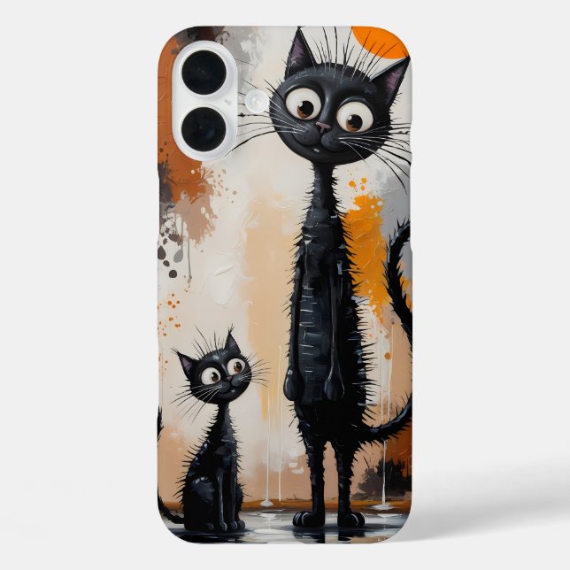 Minimalist Surreal Black Cat Art Case-Mate iPhone Case (Back)