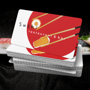 Minimalist Sushi Japanese Restaurant Chef Catering Business Card