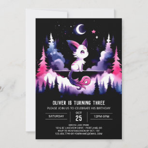 Minimalist Sweet Cat Birthday  Invitation