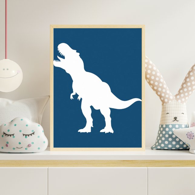 Minimalist T-Rex Dinosaur Silhouette Nursery Wall Poster (Creator Uploaded)