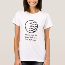 Minimalist T-shirt with sound wave circle and quot