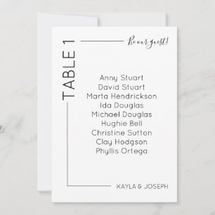 Minimalist table 1 Wedding seating card template