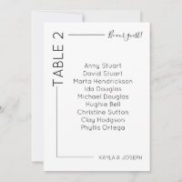 Minimalist table 2 Wedding seating card template