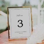Minimalist Table Number<br><div class="desc">This minimalist table number is perfect for a simple wedding. The modern romantic design features classic black and white typography paired with a rustic yet elegant calligraphy with vintage hand lettered style. Customisable in any colour. Keep the design simple and elegant, as is, or personalise it by adding your own...</div>