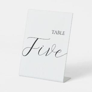 Minimalist Table Number Five  Pedestal Sign