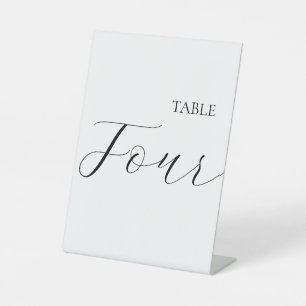 Minimalist Table Number Four  Pedestal Sign